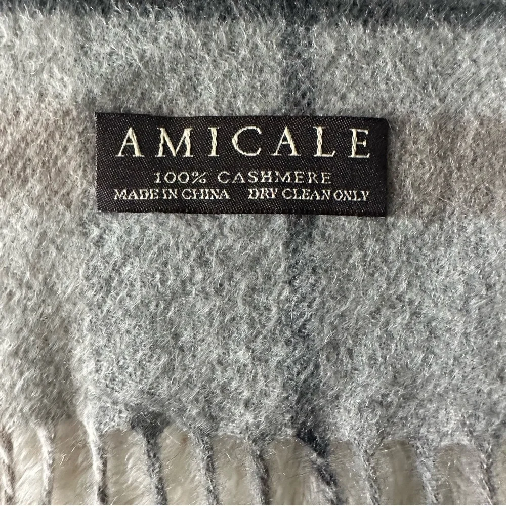 AMICALE Cashmere Men's 100% Cashmere Plaid Scarf